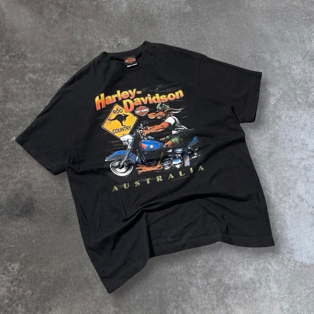 Harley Davidson Australia Kangaroo Graphic T Shirt Mens XL Black